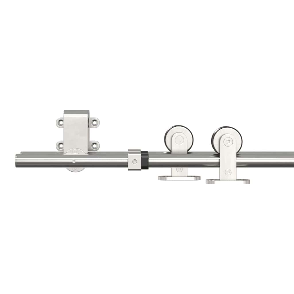 Schiebetür-Beschlagsatz 183 cm Edelstahl Silbern