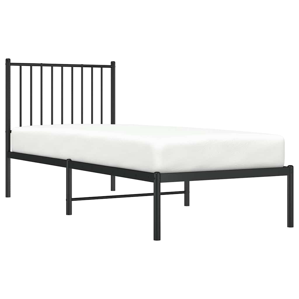 Bettgestell Metall Schwarz 75x190 cm