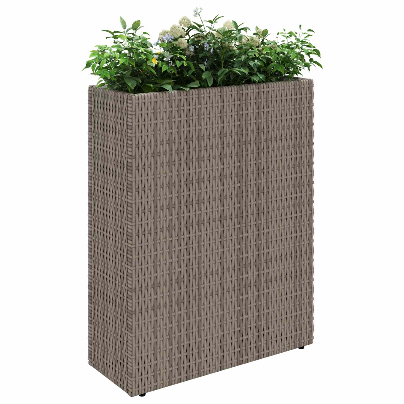 Hoher Pflanzkübel Schwarz 55 x 22 x 70 cm Poly-Rattan