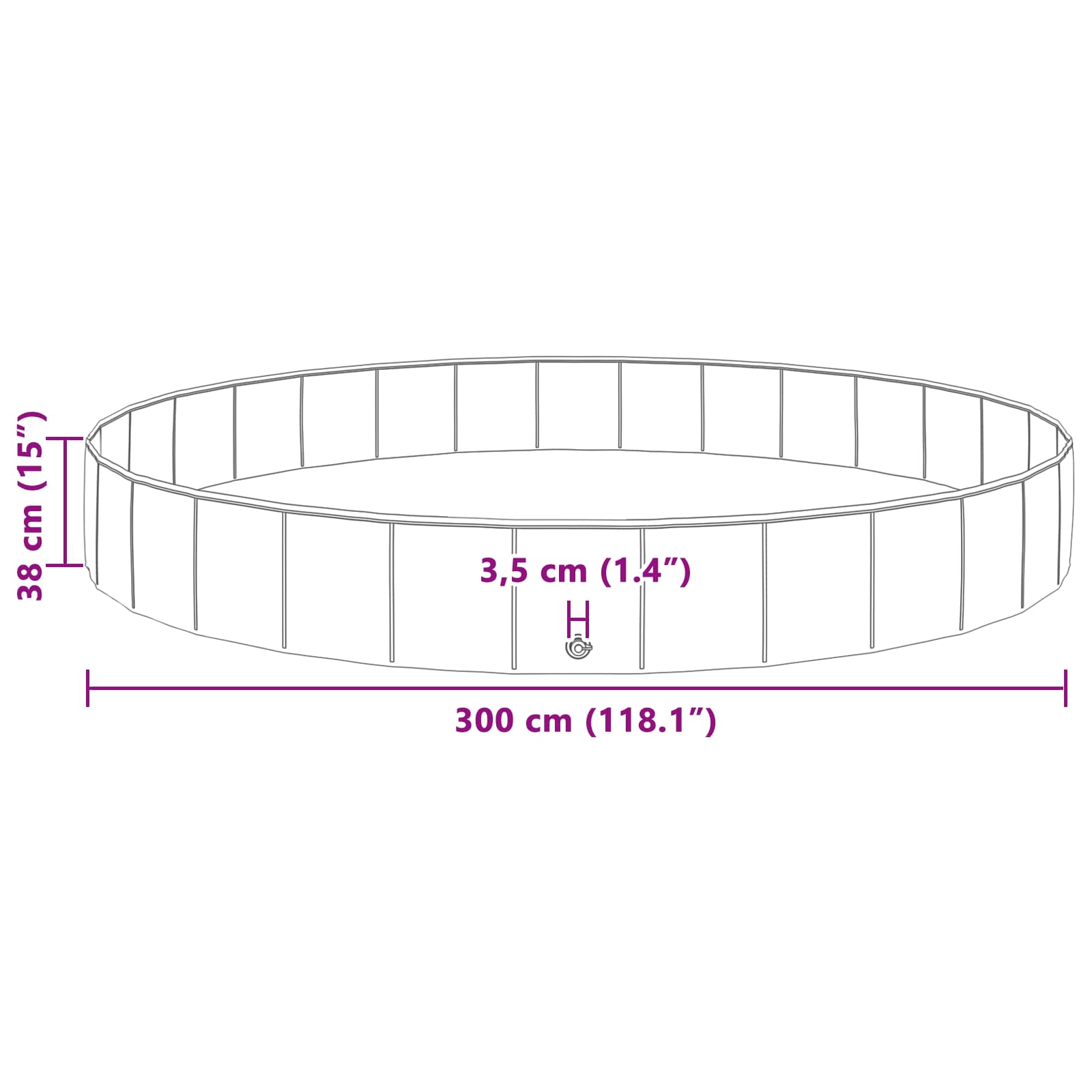 Hundepool Rot Ø200 x 30 cm Dicker PVC