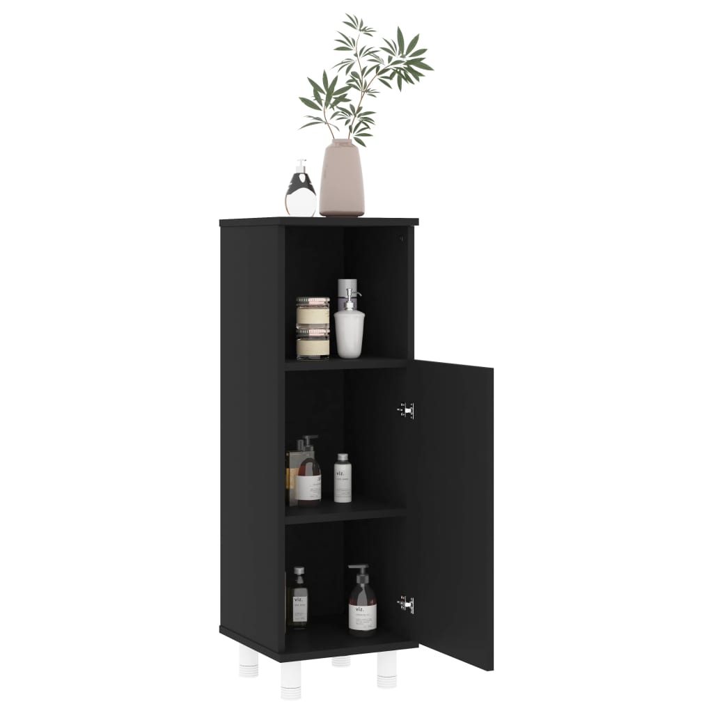 Badezimmerschrank Weiß 30x30x95 cm Holzwerkstoff