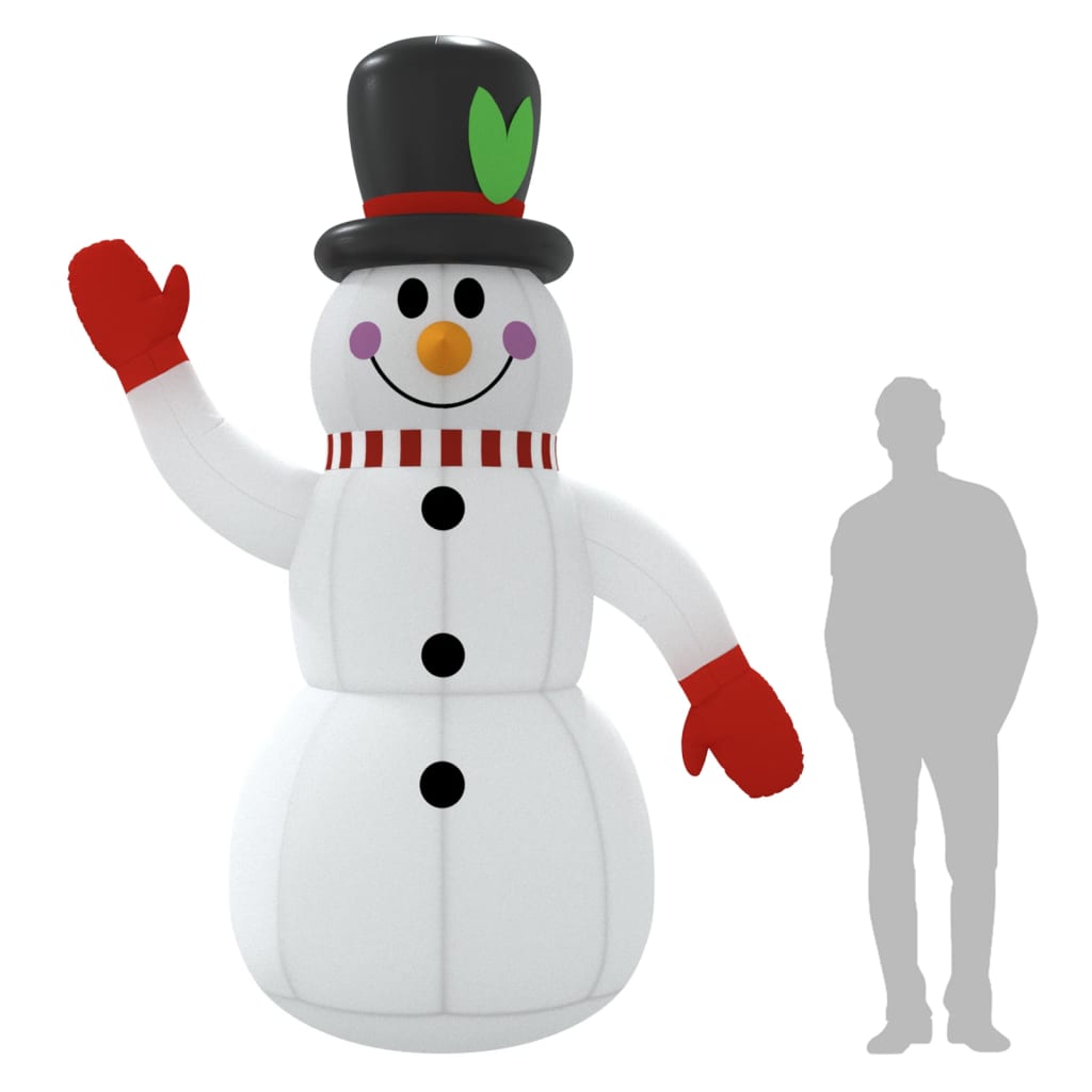 Aufblasbarer Schneemann mit LEDs 455 cm