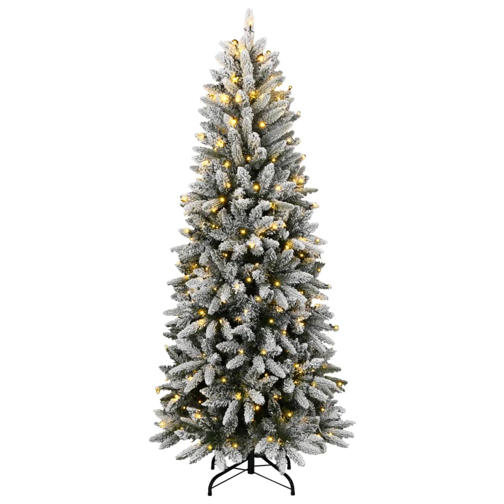 Künstlicher Weihnachtsbaum mit 150 LEDs mit Ständer Weiß 120 cm