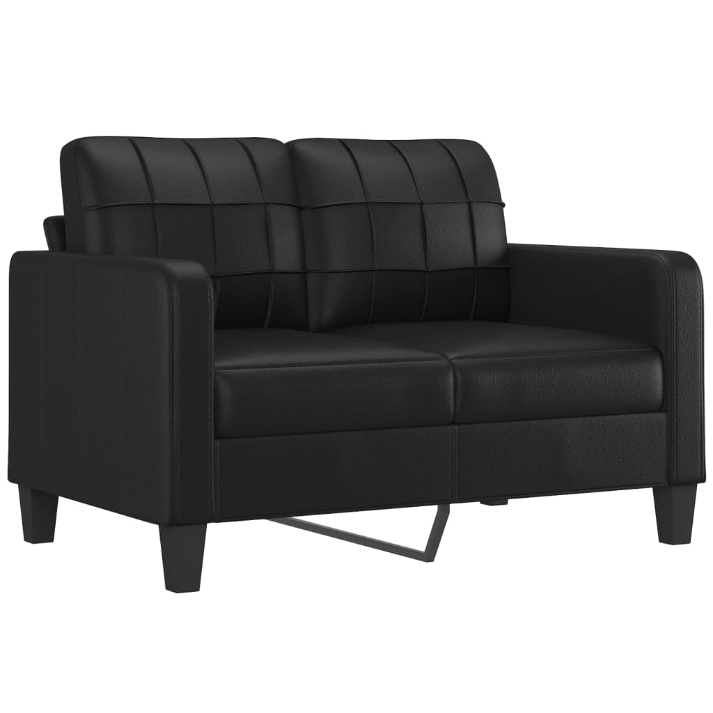 3-Sitzer-Sofa mit Zierkissen Schwarz 180 cm Kunstleder