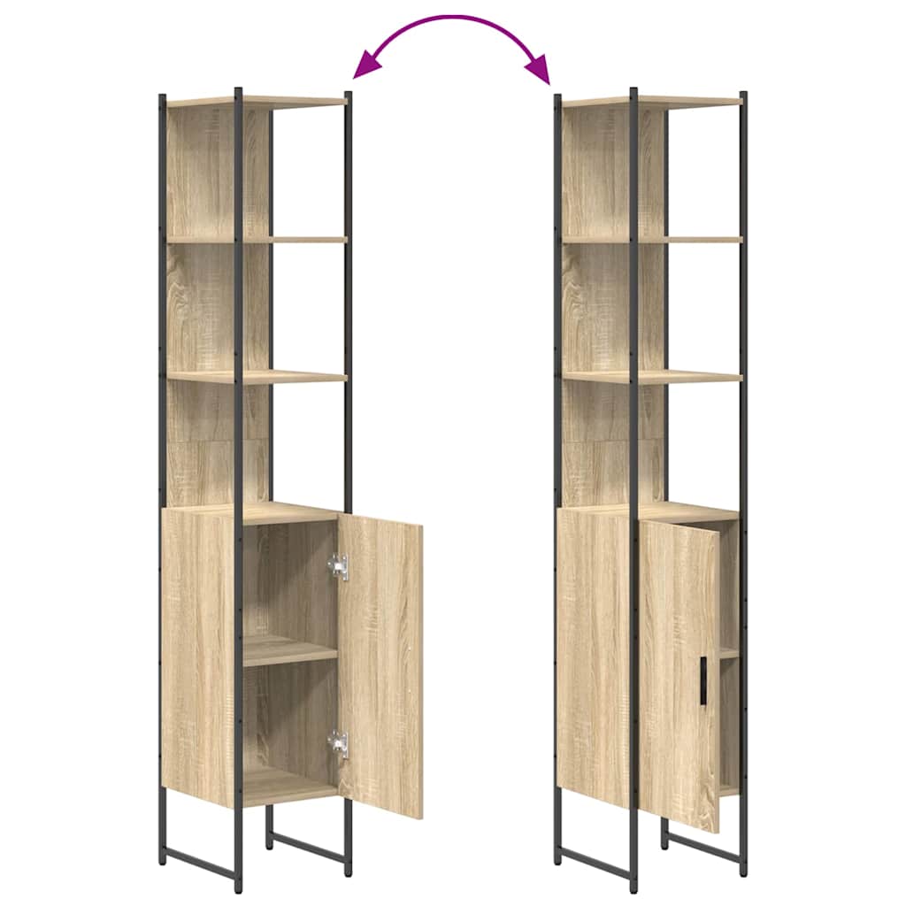 3-tlg. Badmöbel-Set Räuchereiche Holzwerkstoff