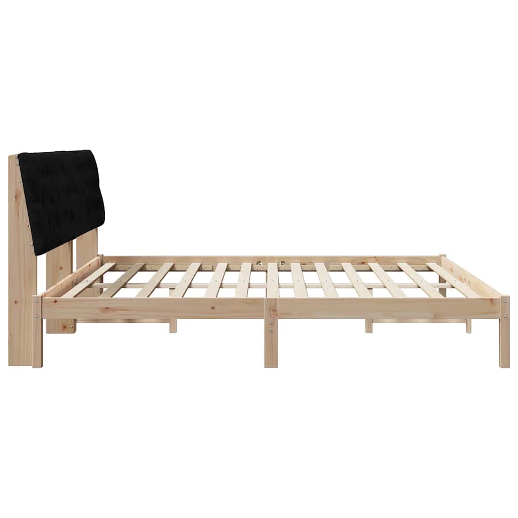 Bettgestell mit gepolstertem Kopfteil Braun 200 x 200 cm