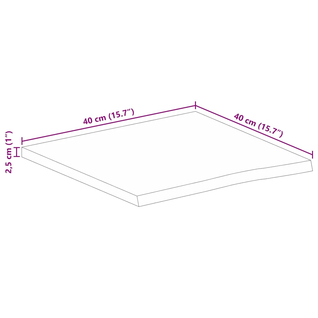 Wandregal 40x20x2,5 cm Rechteckig Massivholz Akazie Baumkante