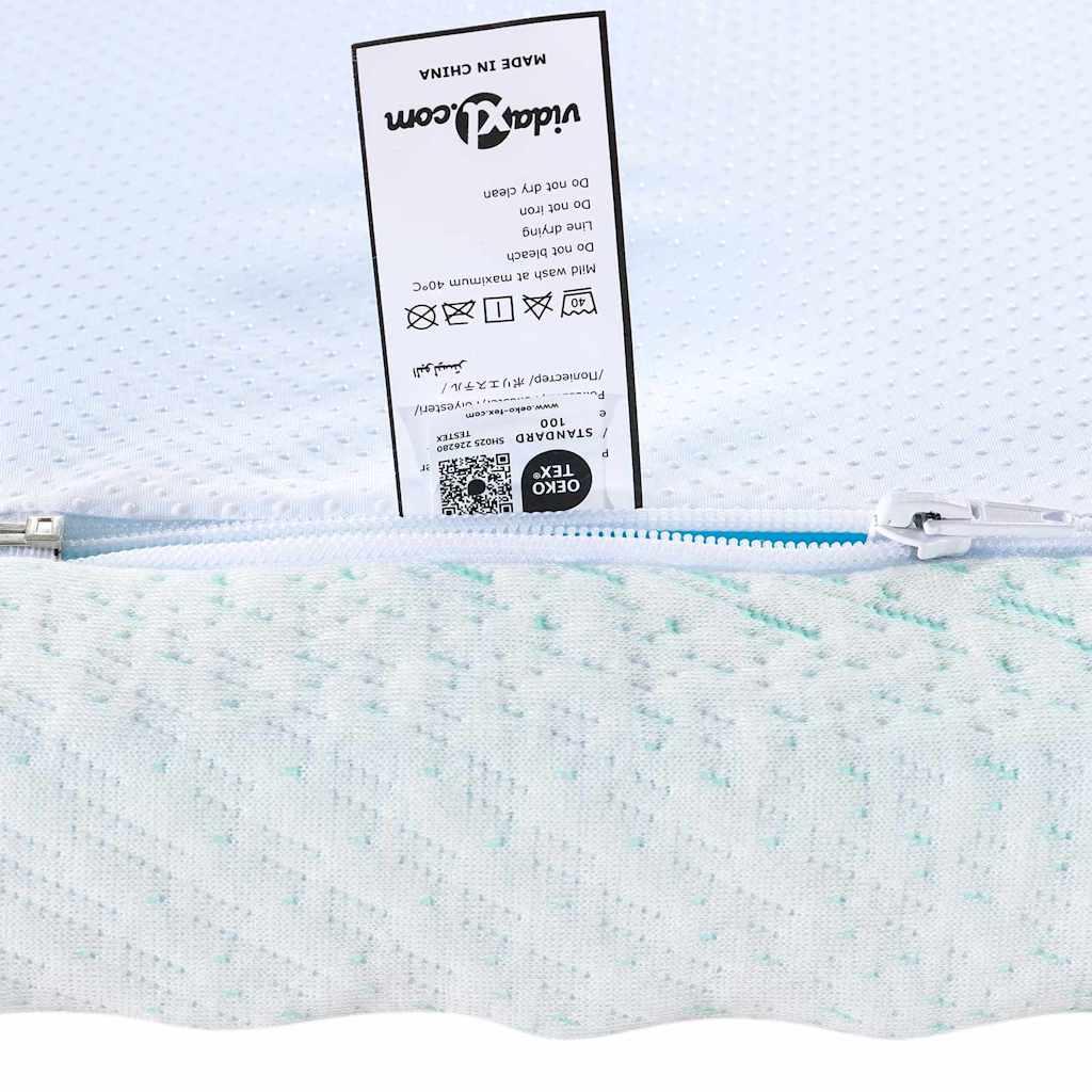 Matratzenauflage Weiß und Grün 80 x 200 cm Jacquard Stoff