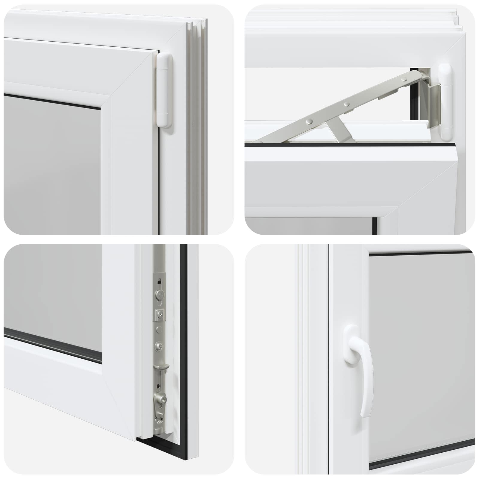 Kellerfenster RISOR 50 x 50 cm PVC und Glas Weiß