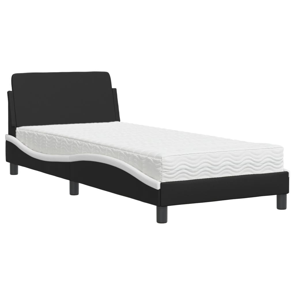 Bett mit Matratze "Dover" Schwarz 80x200 cm Kunstleder