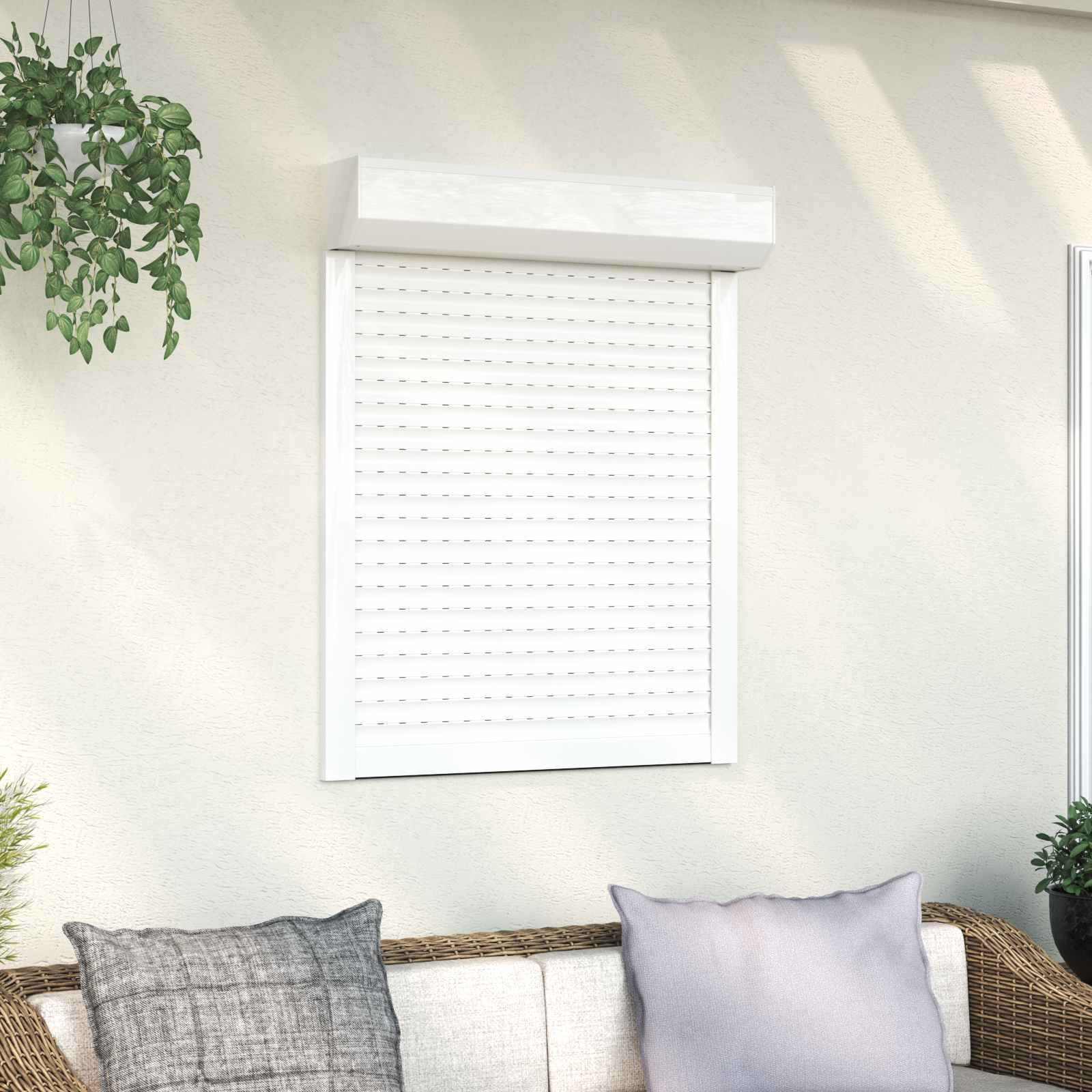 Rollladen Weiß 70 x 100 cm Aluminium und Polyurethan