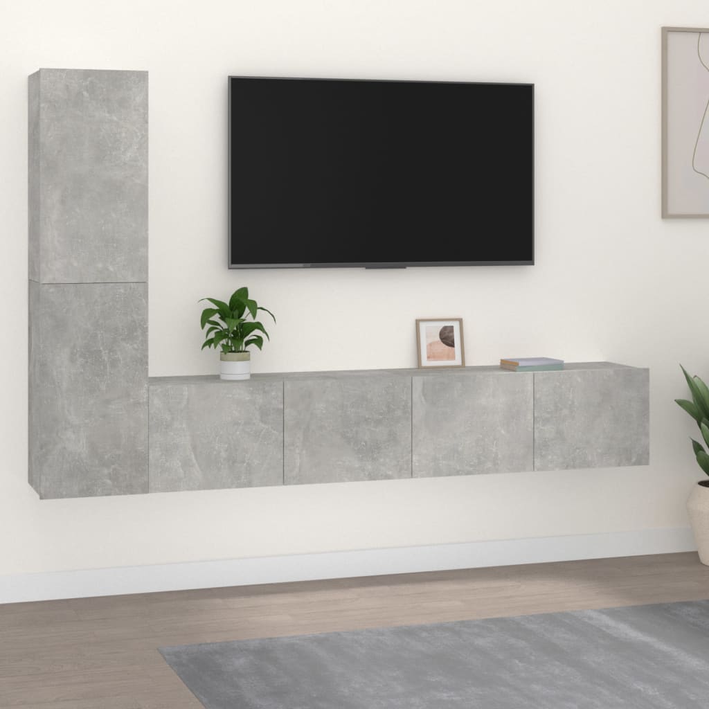 4-tlg. TV-Schrank-Set Weiß Holzwerkstoff
