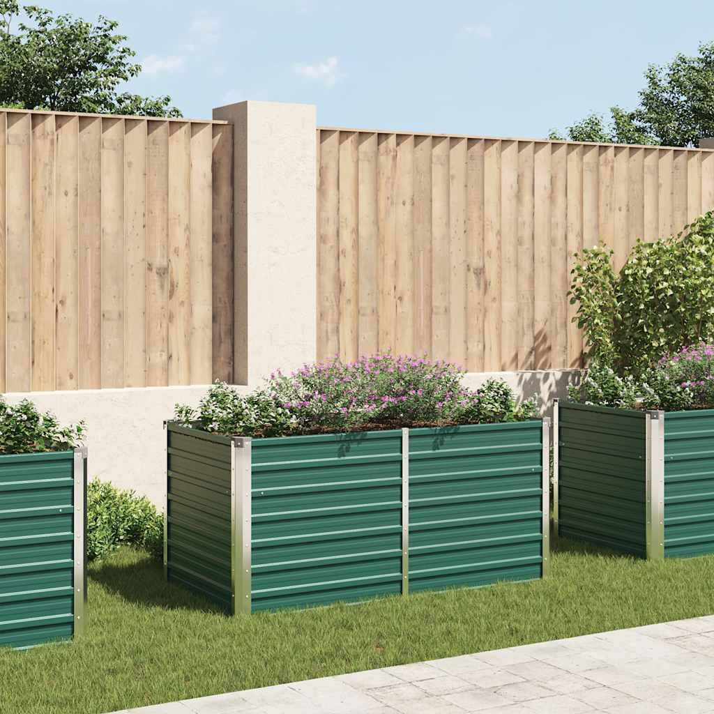 Garten-Hochbeet Verzinkter Stahl 240x80x77 cm Grün
