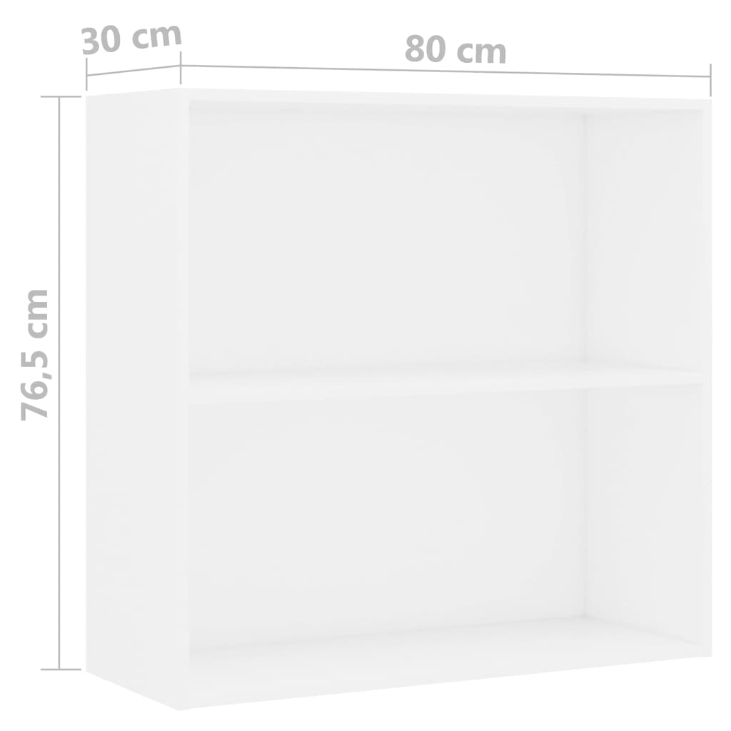 Bücherregal Weiß 80x30x189 cm Holzwerkstoff