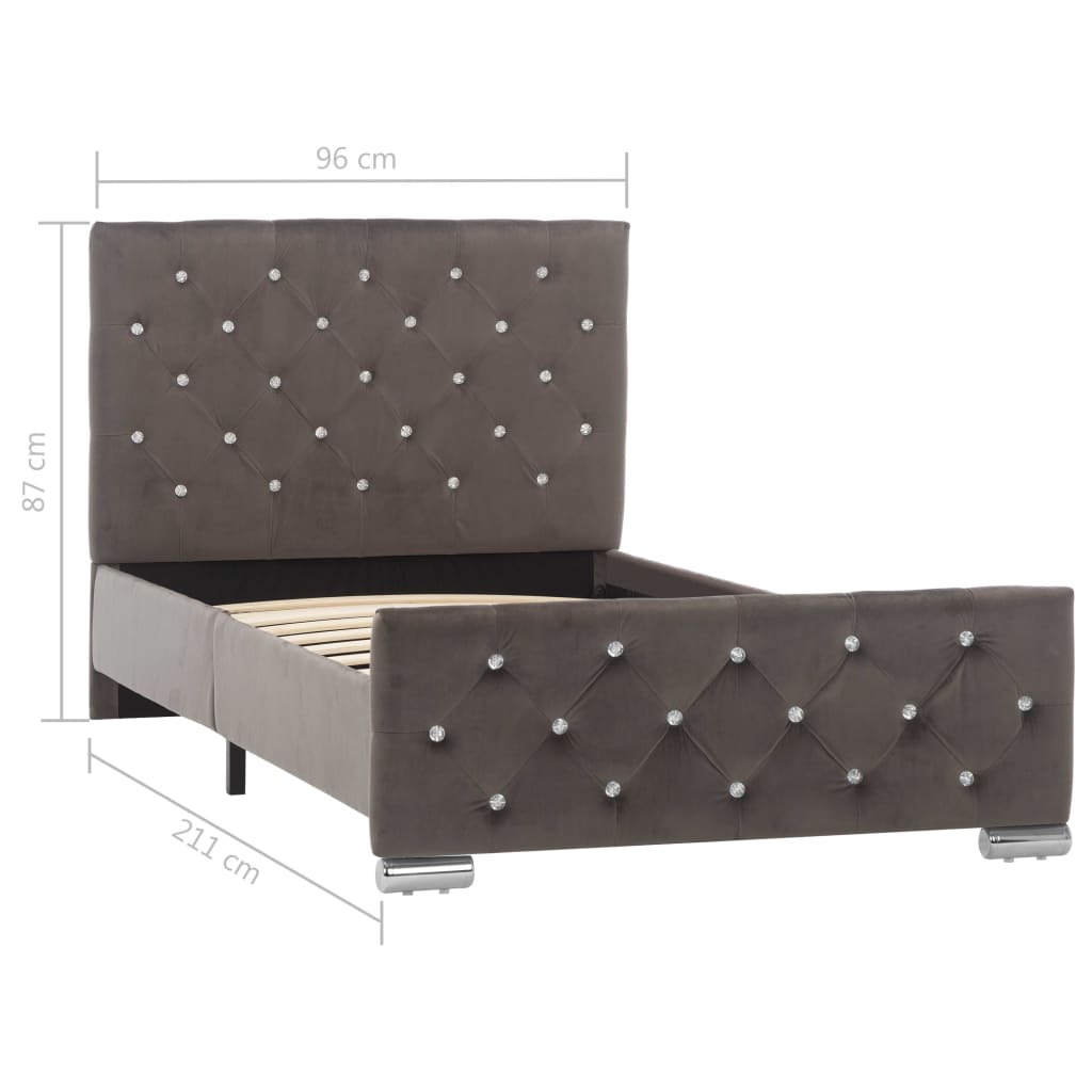Bettgestell Grau Samt 120x200 cm