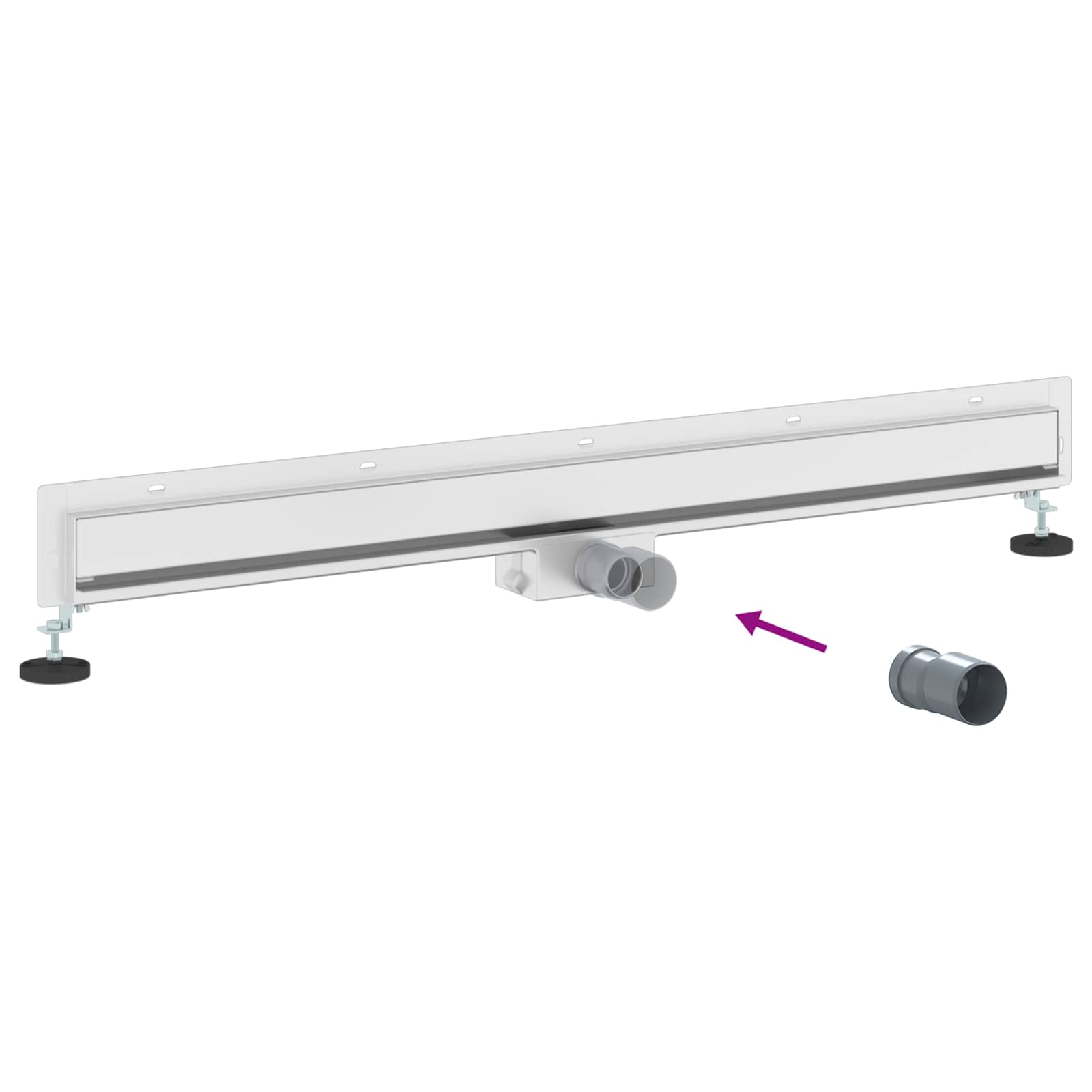 Wandmontierter Duschablauf Silber 50 cm Edelstahl 304
