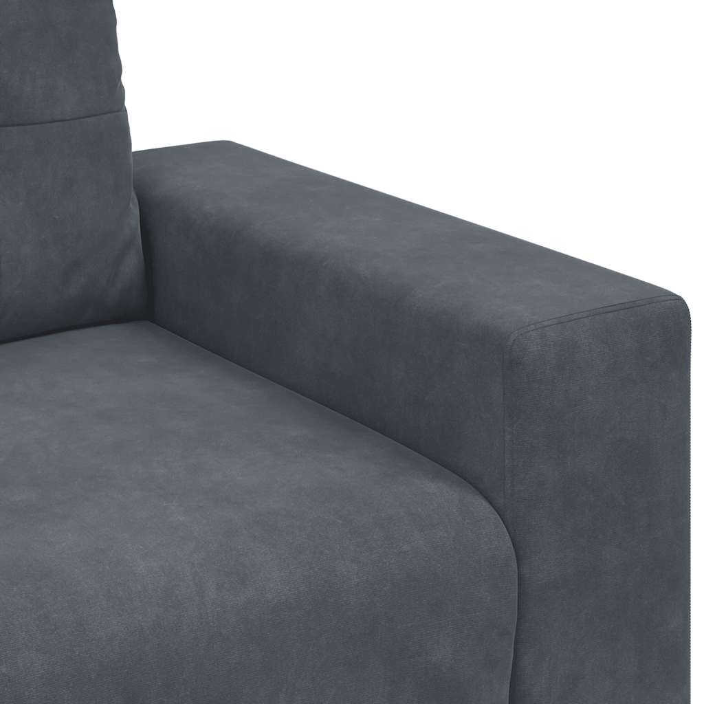 2-teiliges Sofa-Set mit Kissen, hellgrauer Samt