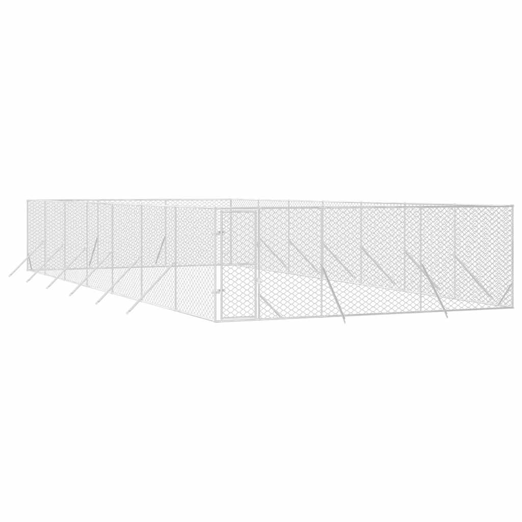 Outdoor-Hundezwinger Silbern 2x2x2 m Verzinkter Stahl
