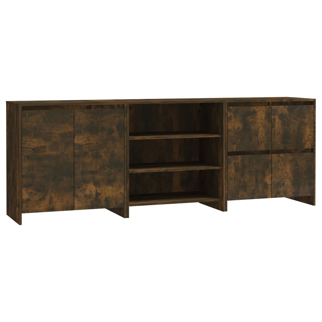 3-tlg. Sideboard Weiß Holzwerkstoff