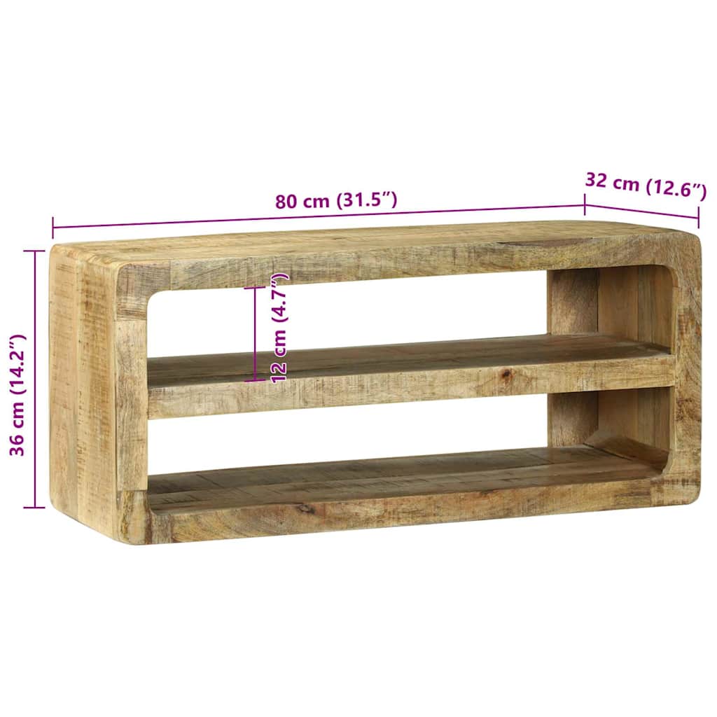 TV-Schränk mit Regal Braun 60 x 32 x 36 cm Massivholz Mango