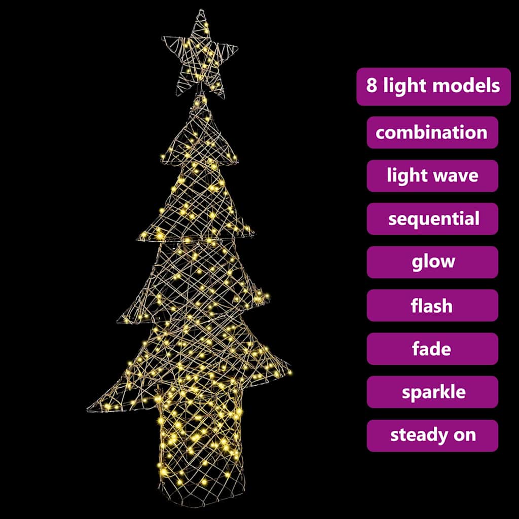 Weihnachtsbaum mit 120 LEDs Warmweiß 120,5 cm PET