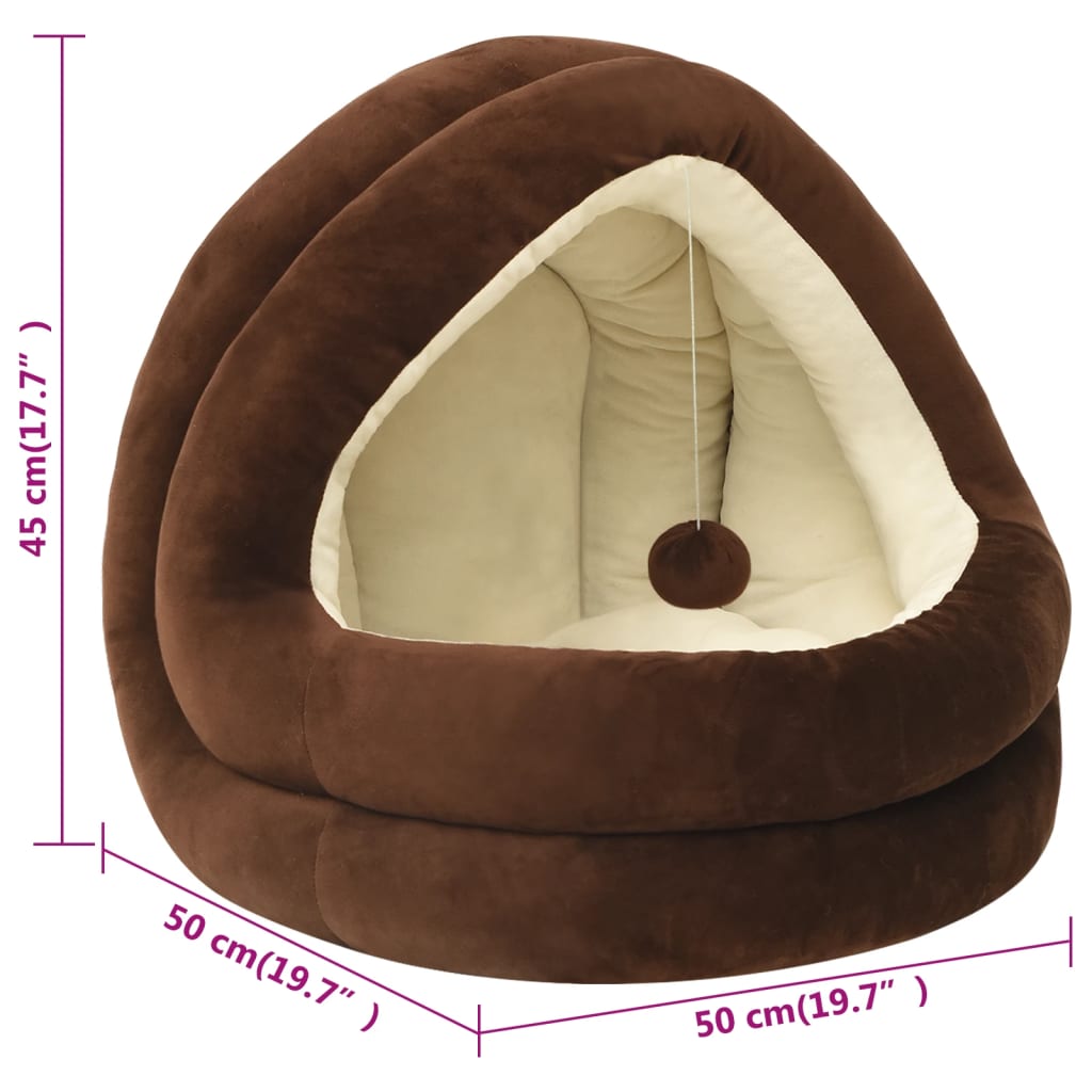 Katzenbett 50x50x45 cm Grau und Creme