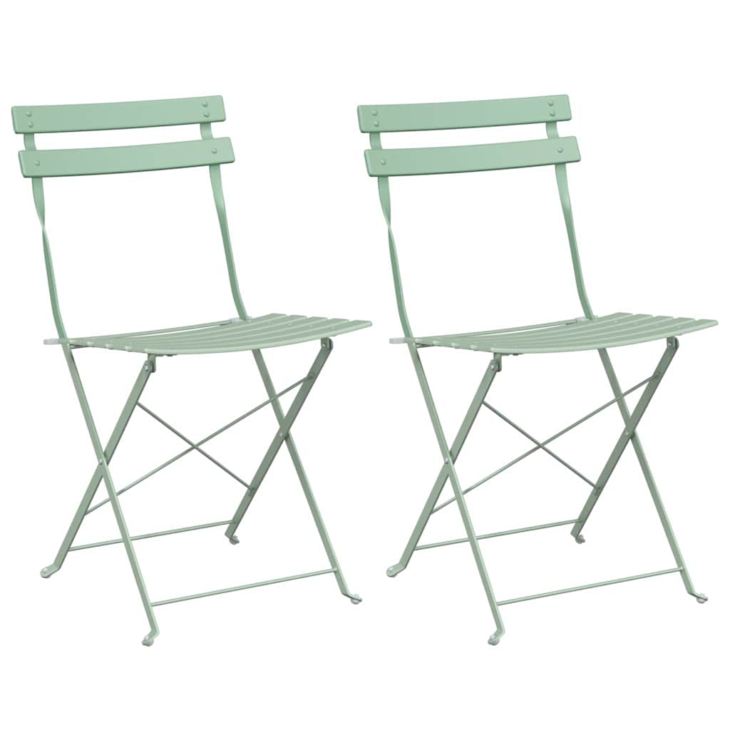 Gartenklappstuhl 2 pcs Grün 42 x 46 x 82cm Metall