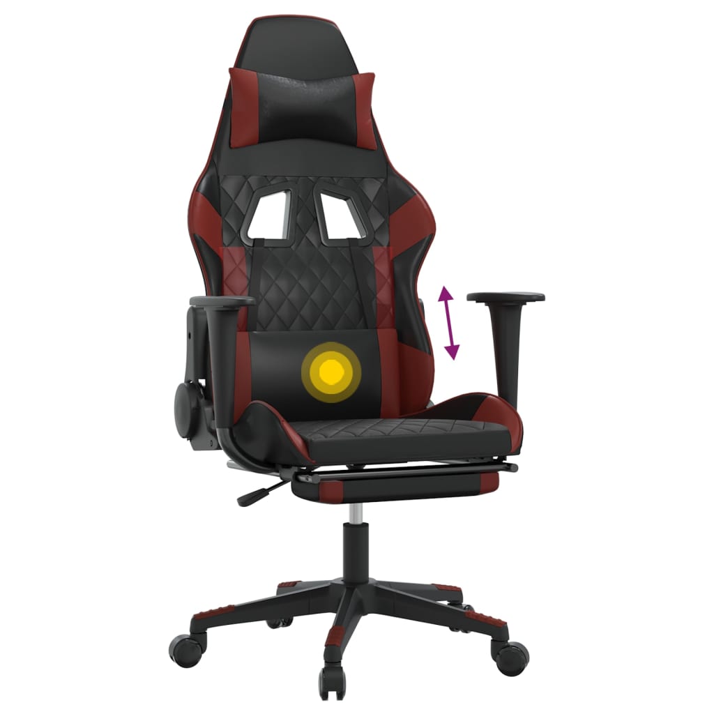 Gaming-Stuhl mit Massagefunktion Schwarz und Blau Kunstleder