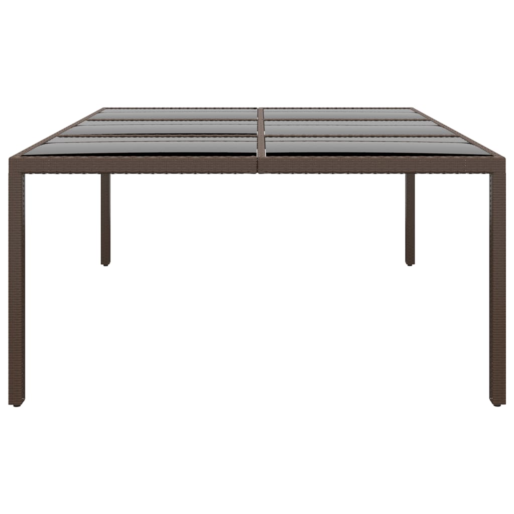 Gartentisch 200x150x75 cm Hartglas und Poly Rattan Grau