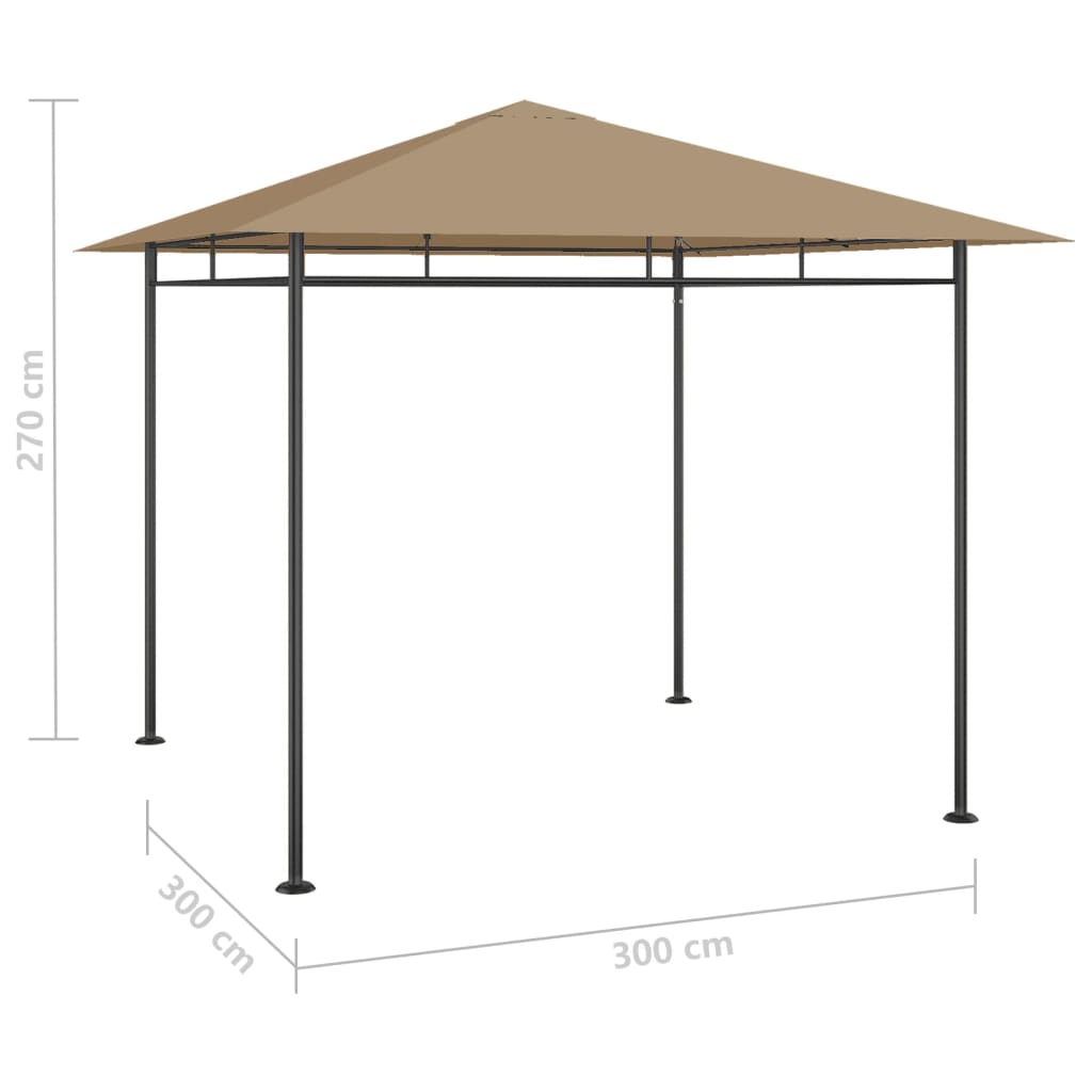 Pavillon 3x3x2,7 m Anthrazit 180 g/m²