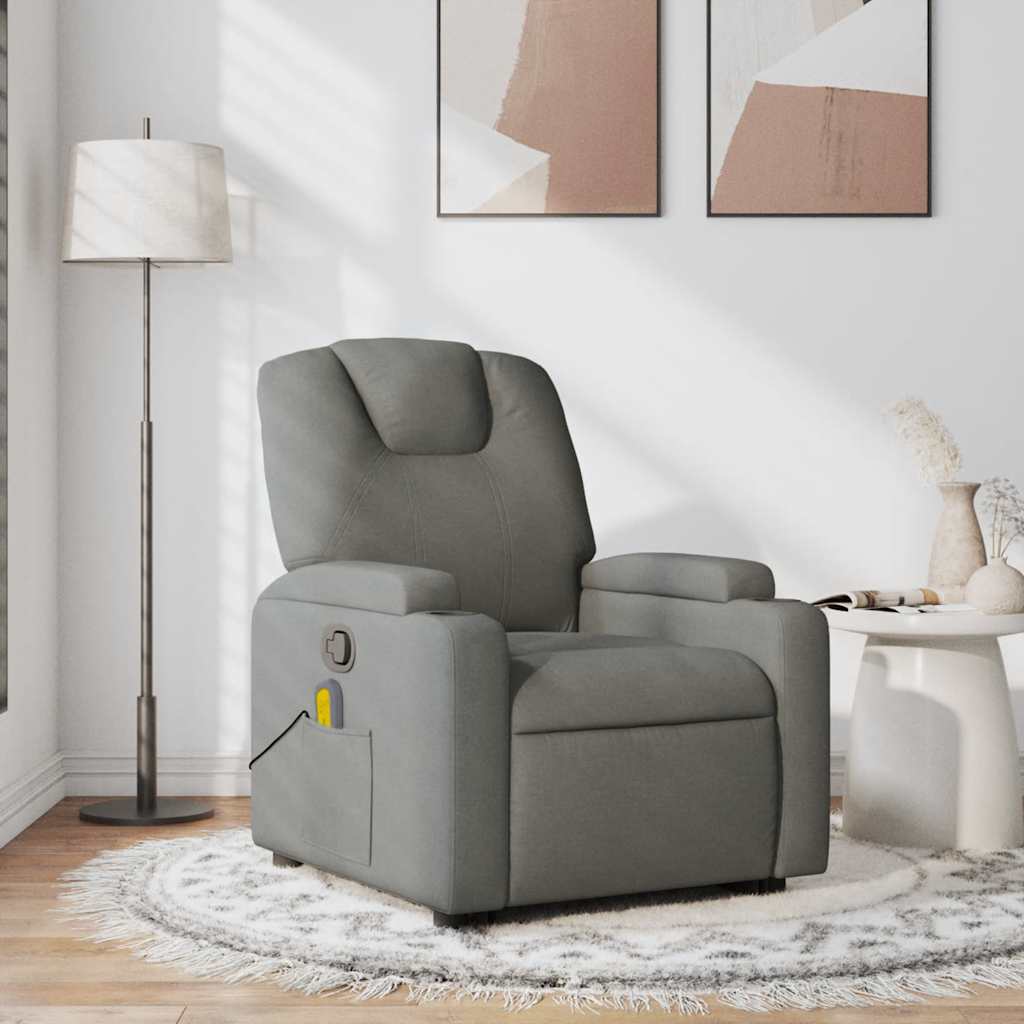 Relaxsessel Elektrisch Hellgrau Stoff
