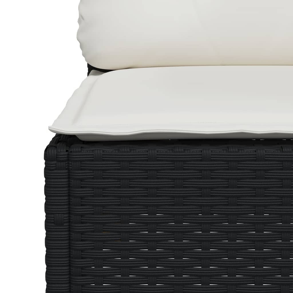 10-tlg. Garten-Sofagarnitur mit Kissen Beige Poly Rattan