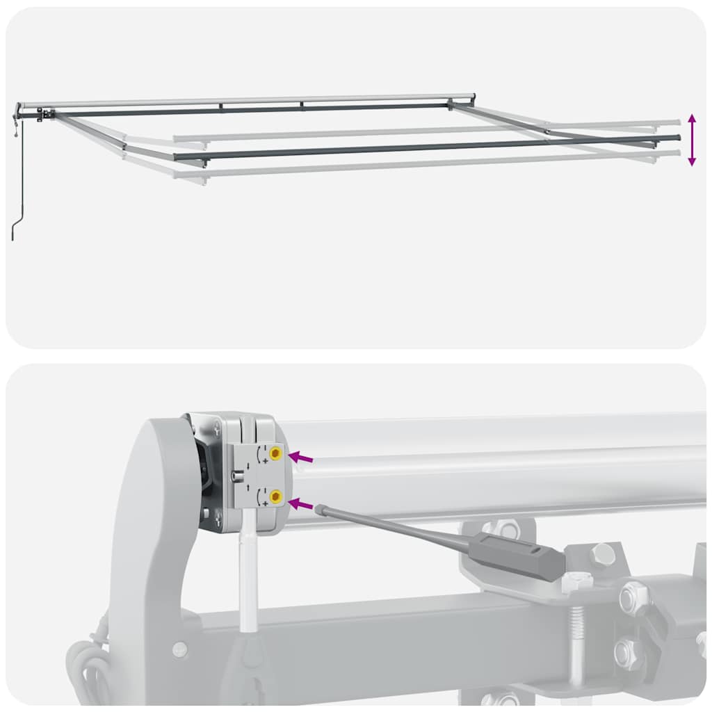 Markise Automatisch Einziehbar 350x250 cm Creme
