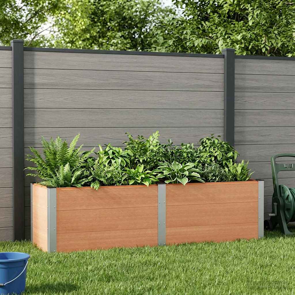 Garten-Hochbeet 200x50x54 cm WPC Grau