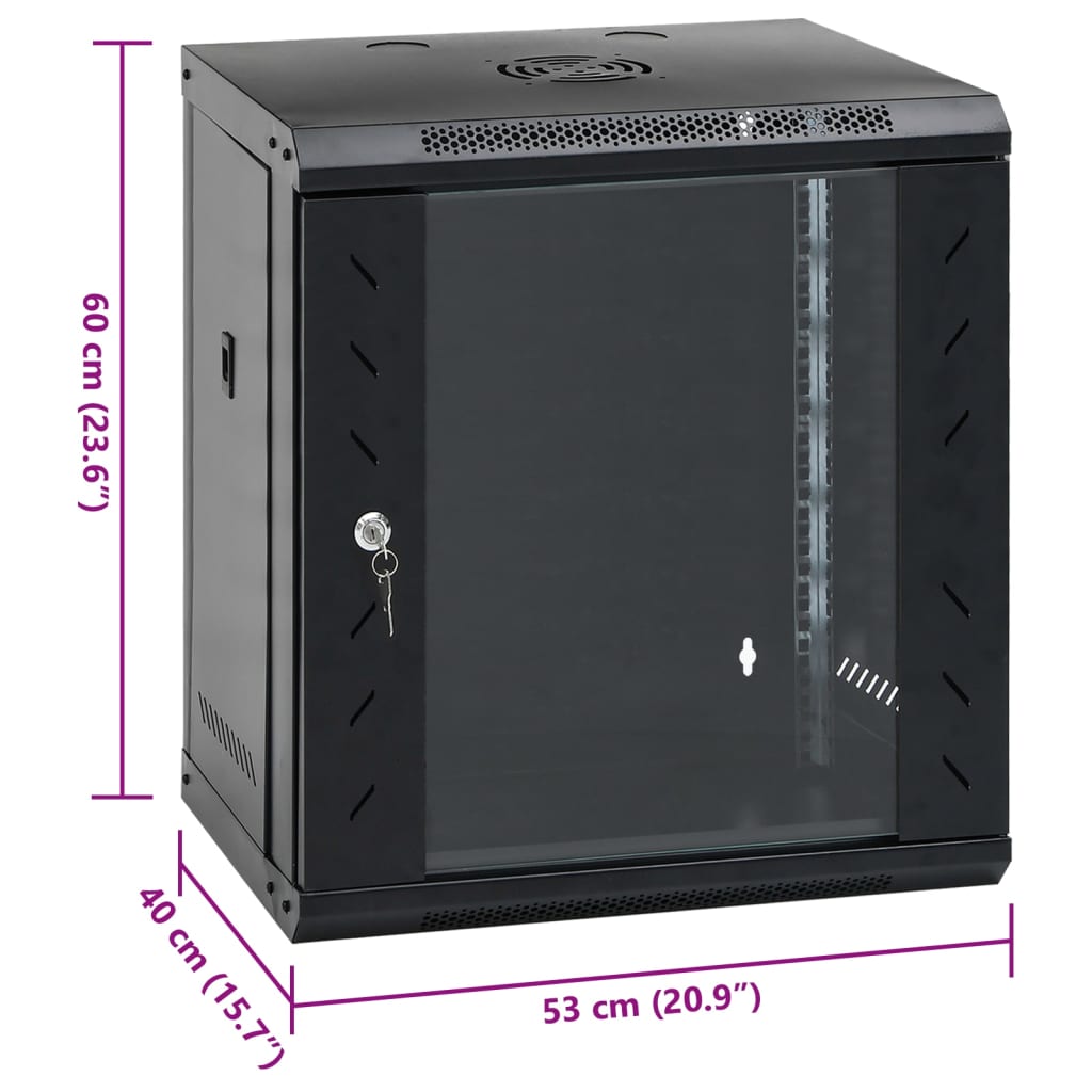 Netzwerkschrank mit Speicher Grau 60 x 45 x 28 cm Stahl