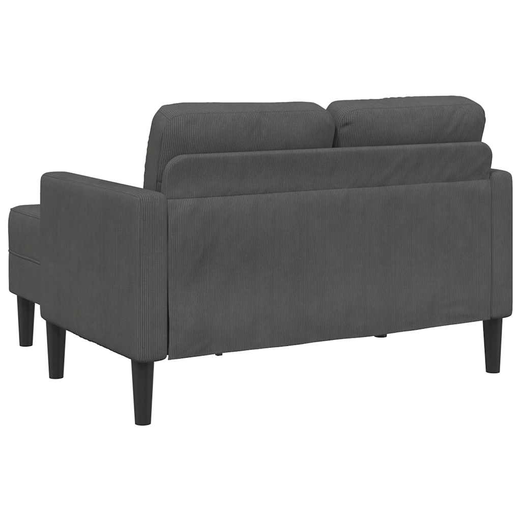 2-Sitzer-Sofa mit Chaiselongue L-Form Hellgrau 125 cm Leinen
