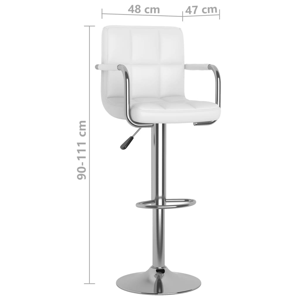 Barhocker 2 Stk. Rot Kunstleder