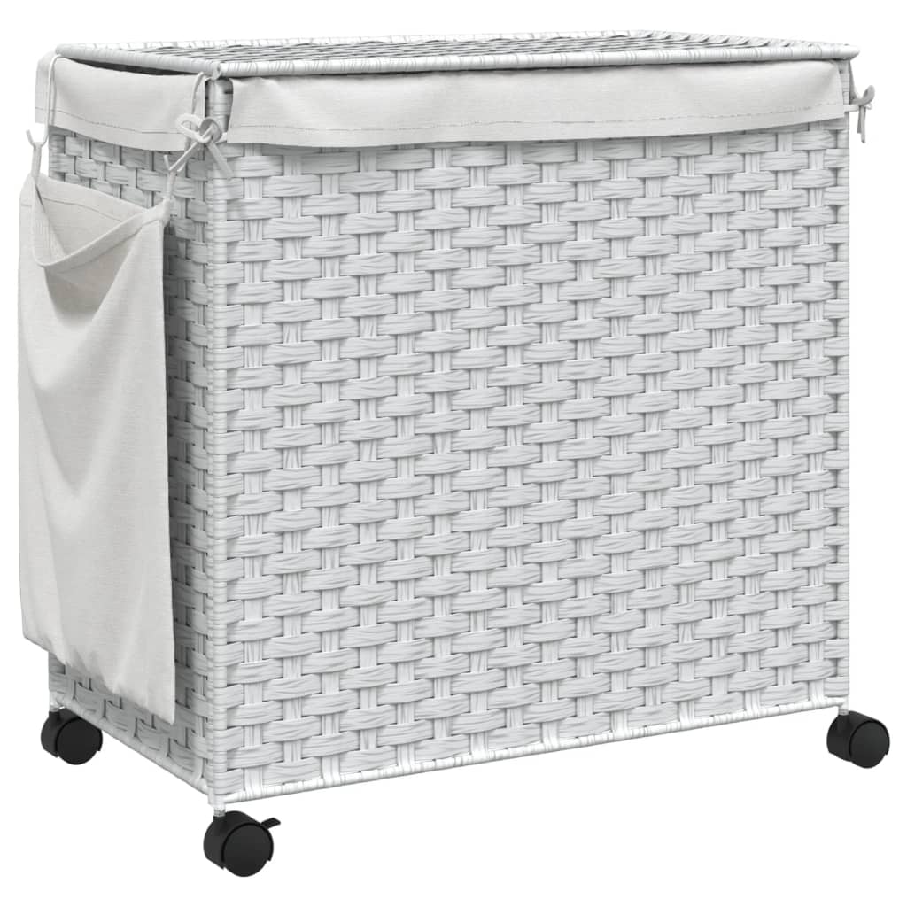 Wäschekorb mit Rollen 60x35x60,5 cm Rattan