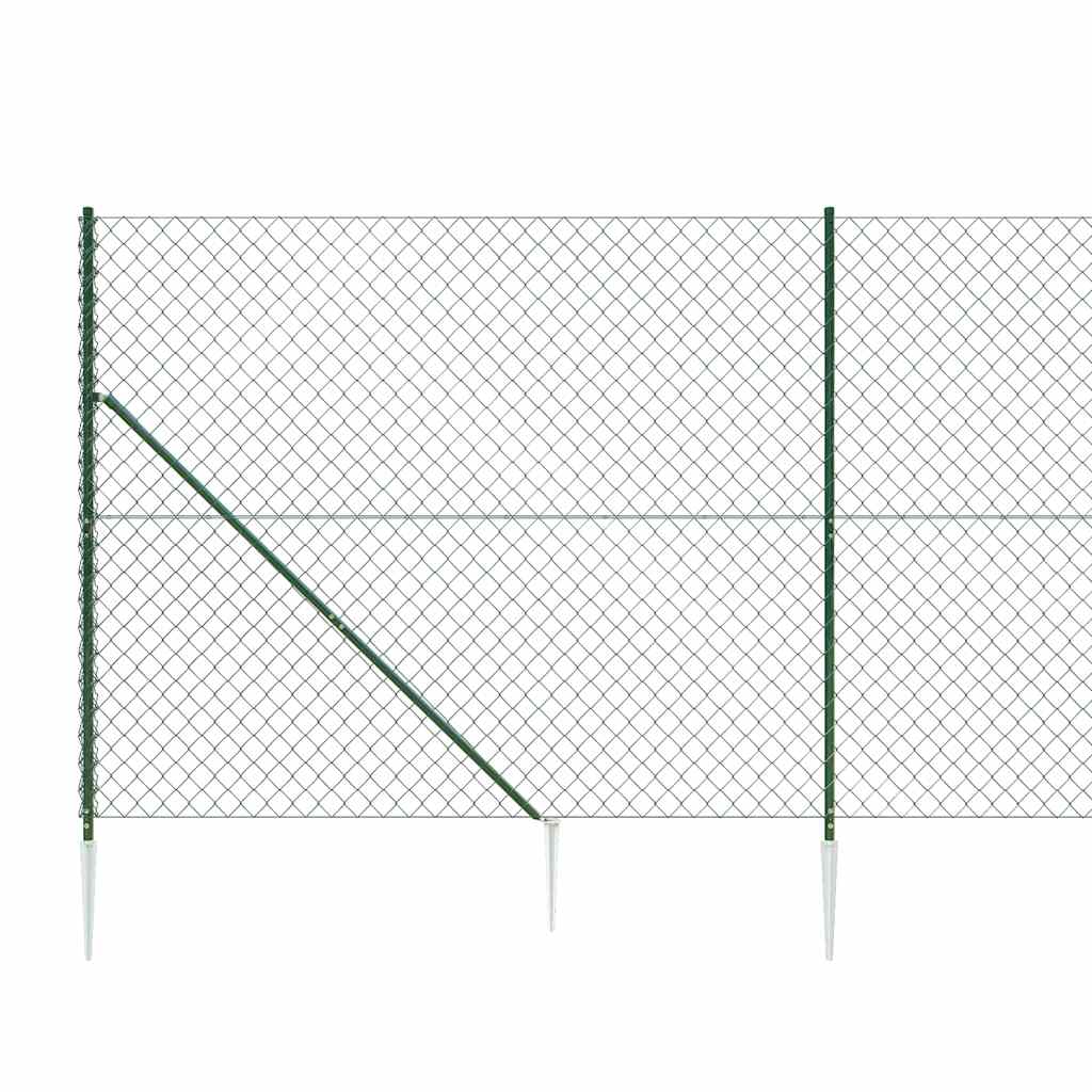 Maschendrahtzaun mit Bodenhülsen Grün 0,8x10 m