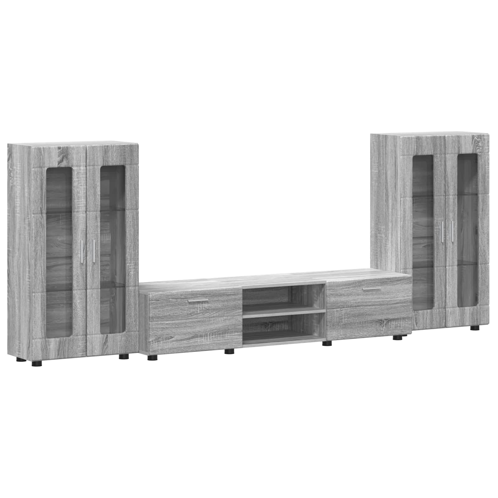 Highboard mit Regal FLORIN Weiß 60 x 35 x 182 cm Holzwerkstoff