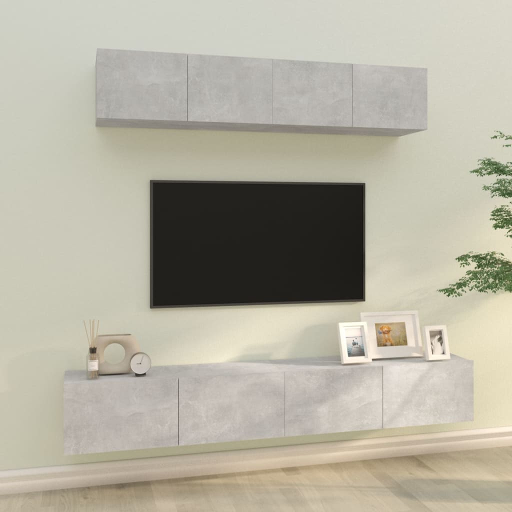 4-tlg. TV-Schrank-Set Weiß Holzwerkstoff