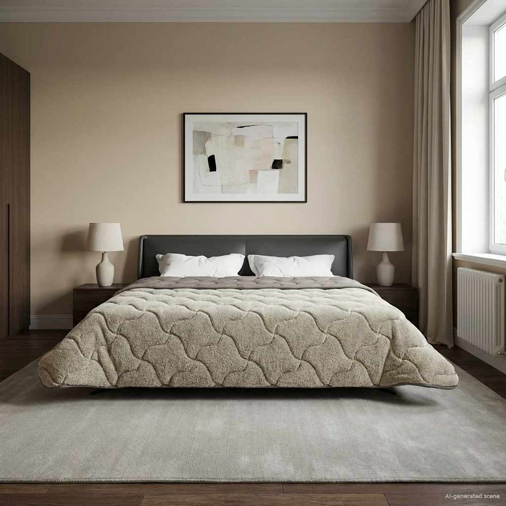 Winterbettdecke Gepolstert Anthrazit 135 x 200 cm
