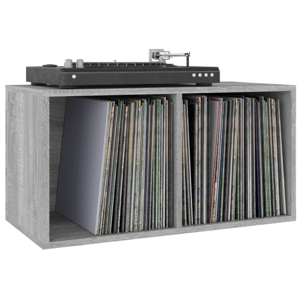 Schallplatten-Aufbewahrungsbox Weiß 71x34x36 cm Holzwerkstoff