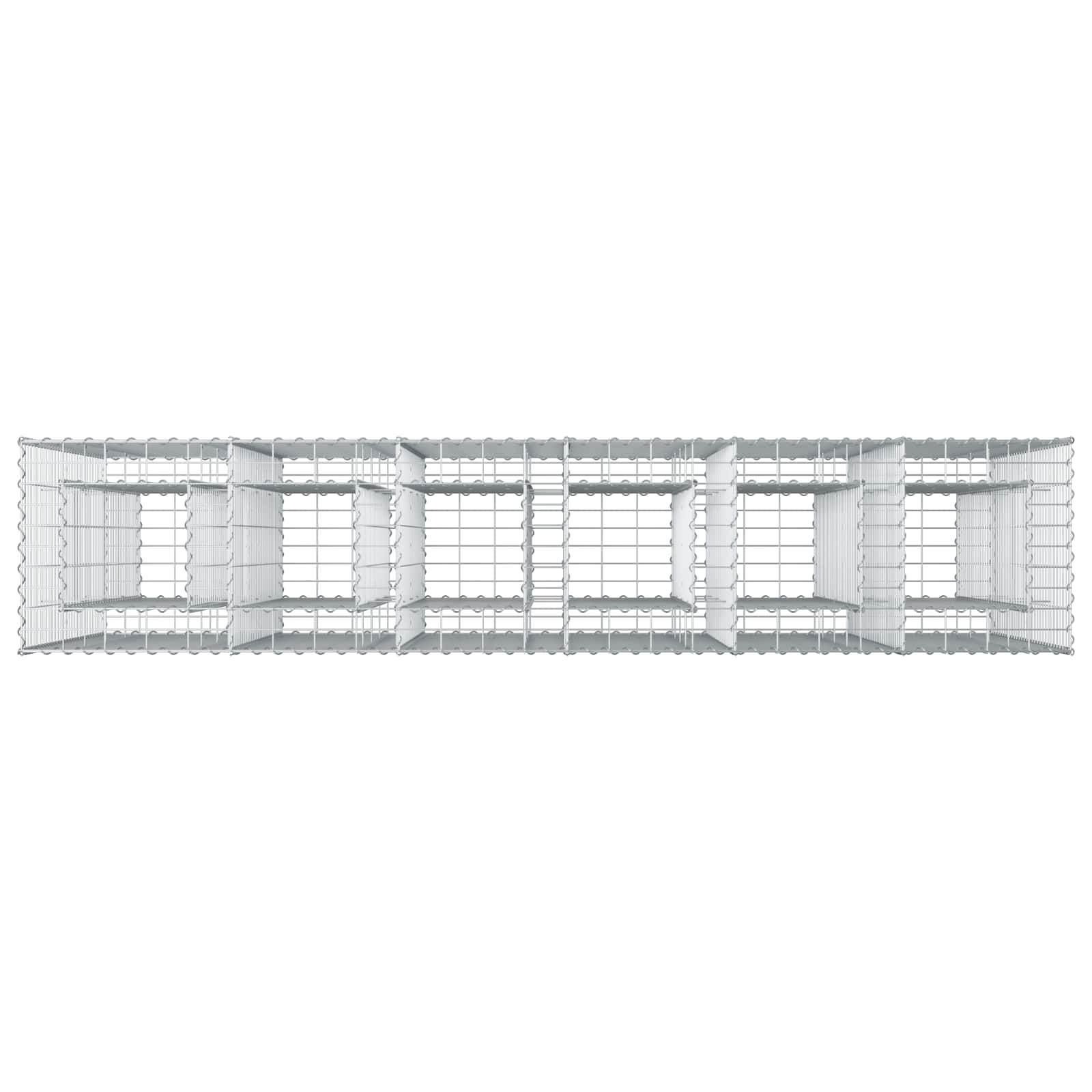 Gabionen Hochbeet 2 pcs Silber 260 x 60 x 55 cm