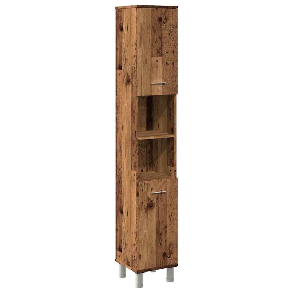 Badezimmerschrank Weiß 30x30x179 cm Holzwerkstoff