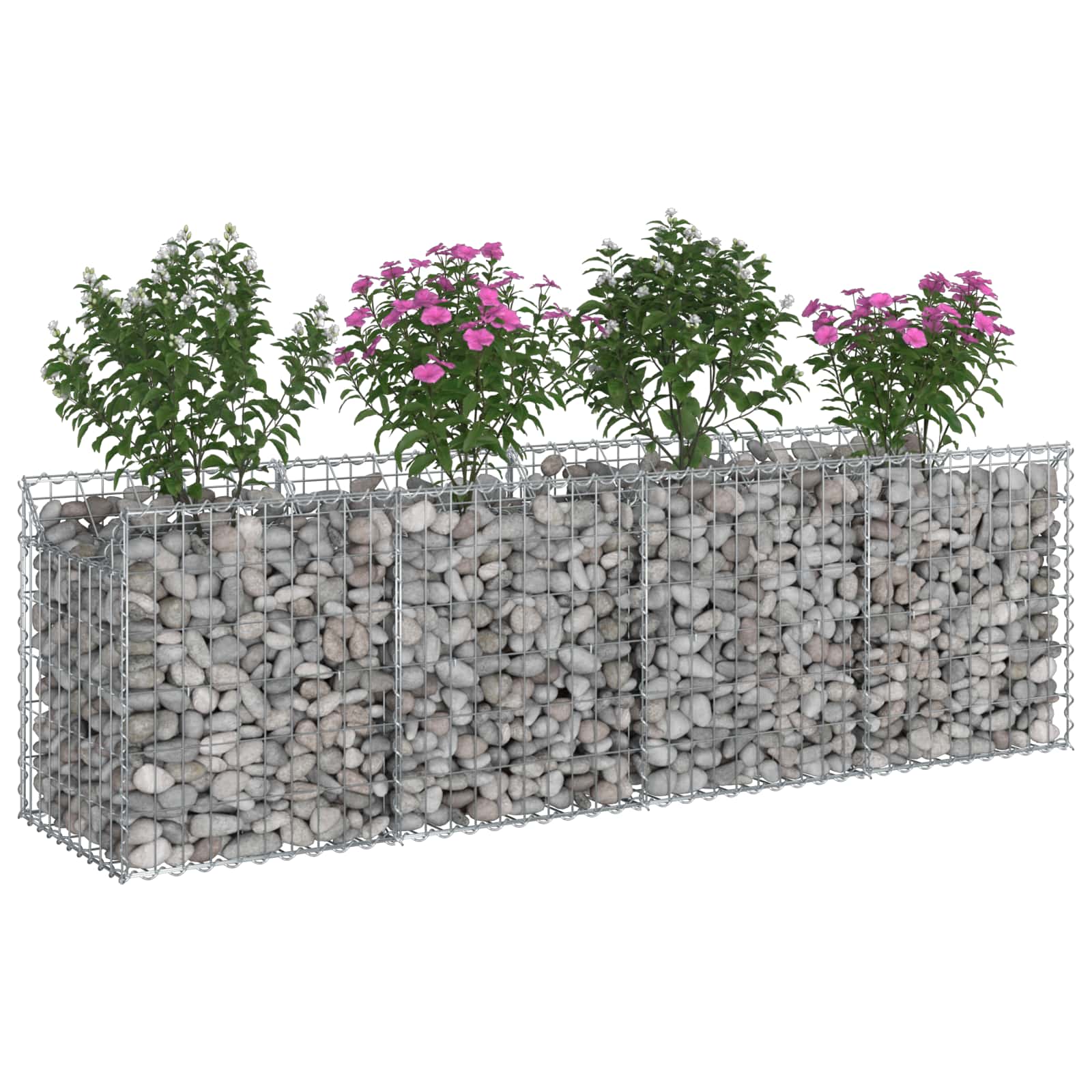 Gabionen-Hochbeet 2 pcs Silber