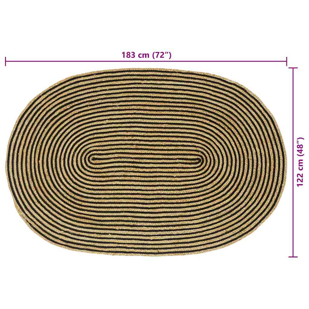 Bereichsteppiche Natürlich und Weiß 100 x 152 cm Jute