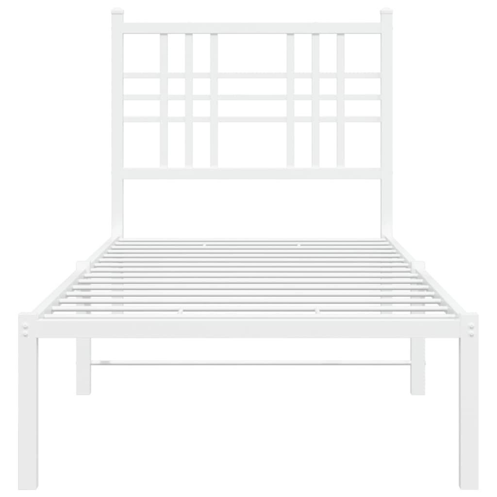 Bettgestell mit Kopf- und Fußteil Metall Schwarz 90x200 cm