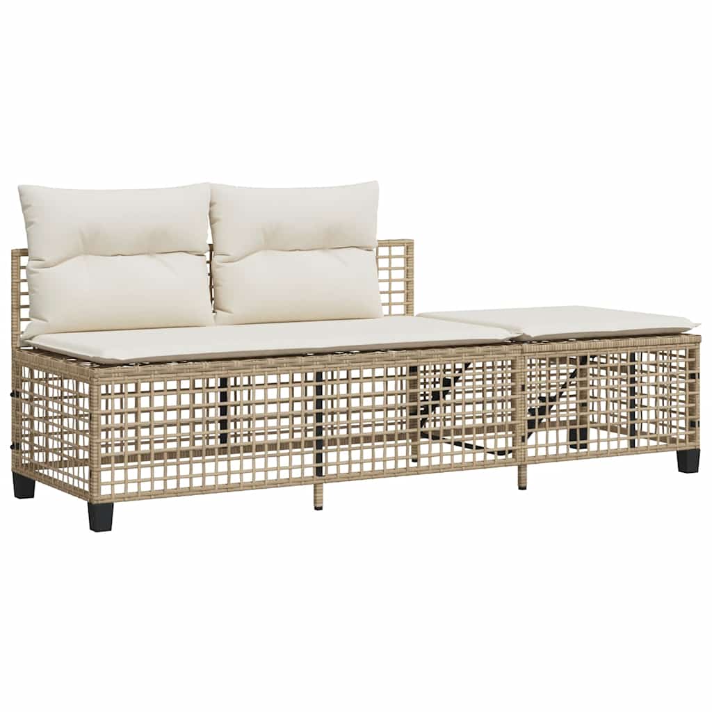 3-tlg. Garten-Ecksofa-Set mit Kissen Schwarz Poly Rattan