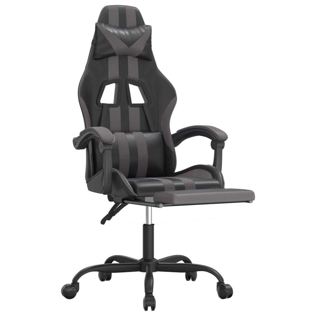 Gaming-Stuhl Drehbar Schwarz und Blau Kunstleder